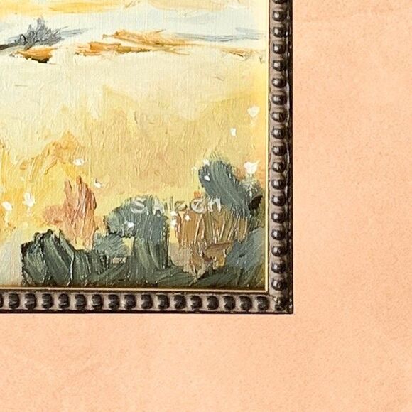 Framed Original Oil Painting Country Landscape Wildflowers Country 13x19 Signed - Picture 5 of 6